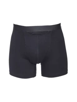 Boxer long noir Ho1 avec logo autour de la taille élastiquée coupe ouverte