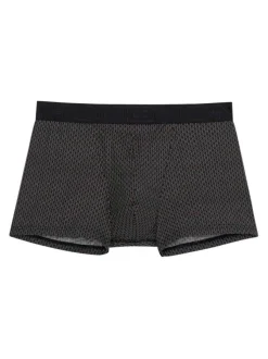 Boxer noir avec une coupe fermée et imprimé géométrique
