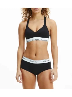 Boxer noir en coton avec taille élastiquée blanche