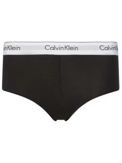 Boxer noir en coton avec taille élastiquée blanche