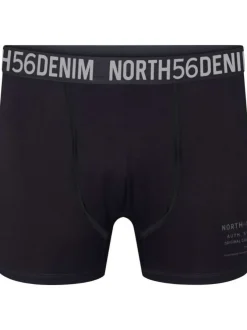 Boxer noir uni avec une bande élastiquée brodée à la taille