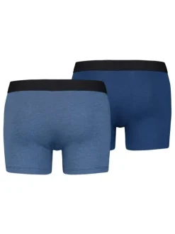 Boxers coton stretch homme bleu marine et bleu, lot de 2