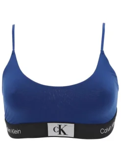 Brassière bleu électrique unie avec une bande élastiquée sous la poitrine