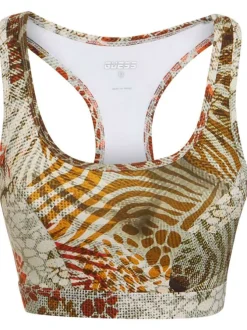 Brassière Carmel Active Bra kaki avec imprimé jungle all-over à col rond