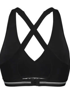 Brassière en coton noire unie avec une bande élastiquée sous la poitrine