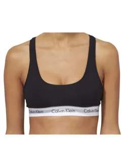 Brassière noire unie avec dos nageur et bande élastiquée sous la poitrine