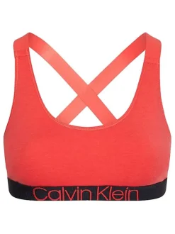 Brassière rose en coton mélangé unie