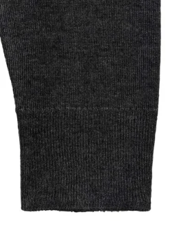 Cardigan anthracite en maille fine avec une coupe droite et un col v profond