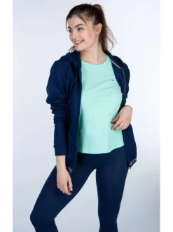 Cardigan à capuche marine uni coupe droite loungewear