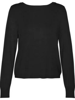 Cardigan court noir uni à col v et à coupe droite fermé par de petits boutons