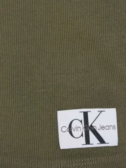 Cardigan en coton mélangé kaki avec un col v et une coupe près du corps