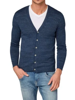 Cardigan homme bleu