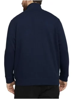 Cardigan marine pour homme en coton avec gros logo coupe droite