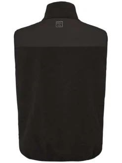 Cardigan sans manches noir polaire avec une coupe droite et un col montant