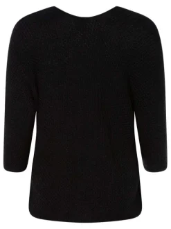 Cardigan VEBASIC noir en maille fantaisie ajourée coupe oversize