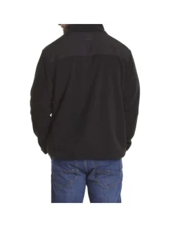 Cardigan zippé polaire noir à coupe droite col montant et à manches longues