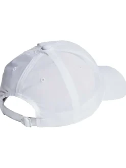Casquette blanche unie avec logo et nom de la marque brodé en noir