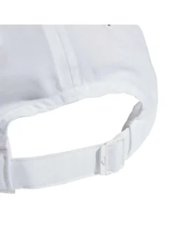 Casquette blanche unie avec logo et nom de la marque brodé en noir
