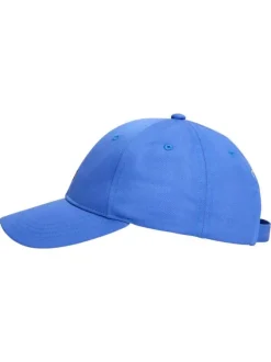 Casquette bleue unie en coton pourvu d'une fermeture strapback