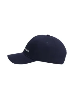 Casquette en coton biologique marine unie avec une coupe strapback