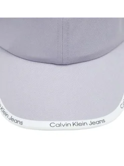 Casquette en coton biologique lilas unie avec liseré blanc logotypé