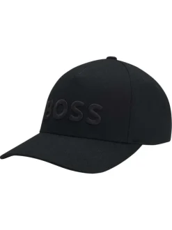 Casquette en coton noire unie avec une boucle métallique ajustable