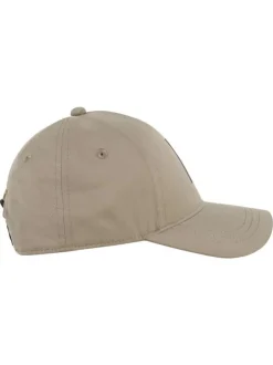 Casquette kaki unie pourvue d'une fermeture à strapback avec logo de la marque