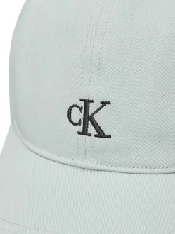 Casquette strapback en coton vert d'eau unie avec le logo brodé à l'avant