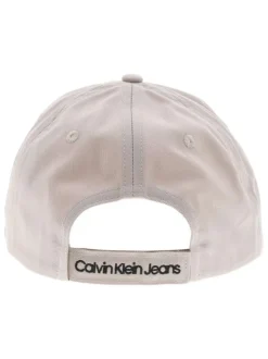 Casquette strapback en coton beige unie avec le logo brodé en noir à l'avant