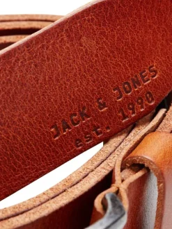 Ceinture camel unie en cuir de buffle