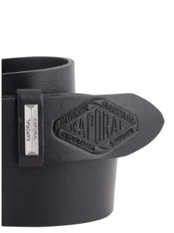 Ceinture en cuir de vache noir unie avec boucle ardillon mate