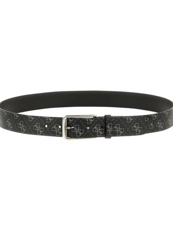 Ceinture noire bicolore avec boucle de la ceinture dorée rectangulaire