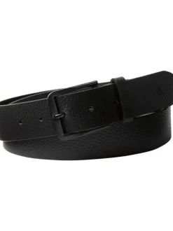 Ceinture noire en cuir de buffle avec boucle noire