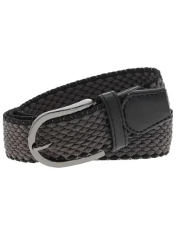 Ceinture noire et grise avec une fermeture à boucle à ardillon