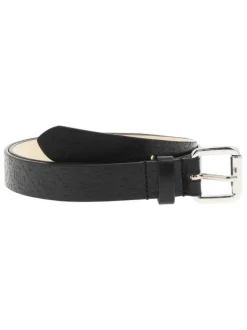 Ceinture noire unie à l'extérieur et intérieur beige avec fermoir argenté