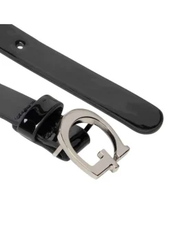Ceinture vernie noire unie