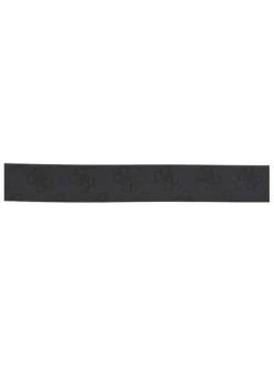 Ceinture ajustable noire grainée à imprimé monogrammes avec une boucle carrée