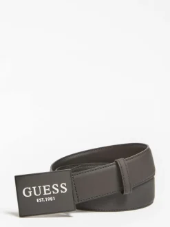 Ceinture aspect cuir pour homme Noir coupe