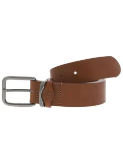 Ceinture camel unie en cuir de vache avec une boucle rectangle