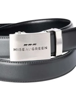 Ceinture en coton noire unie avec extrémité en pointe et logo embossé