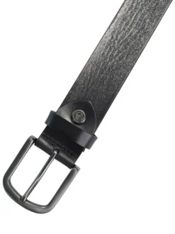Ceinture en cuir de vache noire unie pourvue d'une fermeture par boucle ardillon
