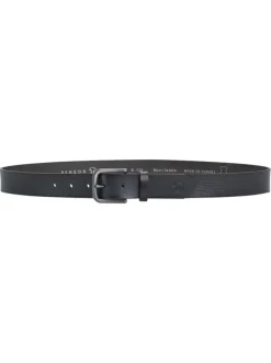 Ceinture en cuir de vache noire unie pourvue d'une fermeture par boucle ardillon