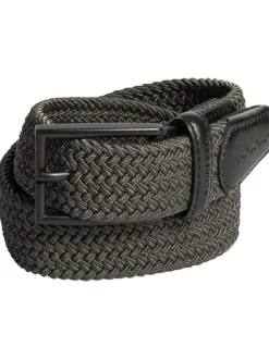 Ceinture kaki unie avec une boucle à ardillon métallique et tressée