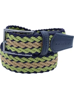 Ceinture kaki unie tressée avec une boucle de fermeture en argenté