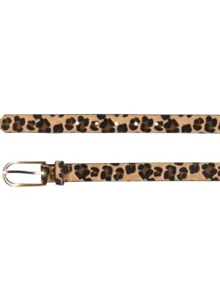 Ceinture léopard fantaisie avec fermeture à ardillon dorée