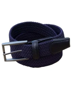 Ceinture marine unie tressée avec extrémité et passant uni