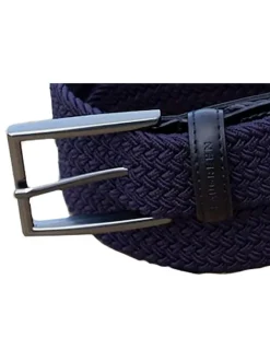 Ceinture marine unie tressée avec extrémité et passant uni