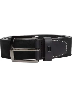 Ceinture noire Denton en cuir effet délavé avec boucle ardillon