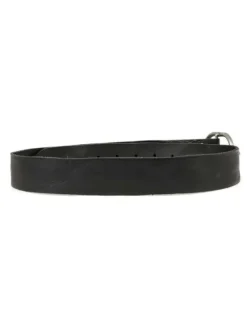 Ceinture noire en cuir avec boucle à ardillon ronde