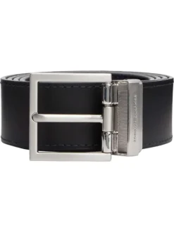 Ceinture noire réversible Hudson en cuir avec boucle ardillon